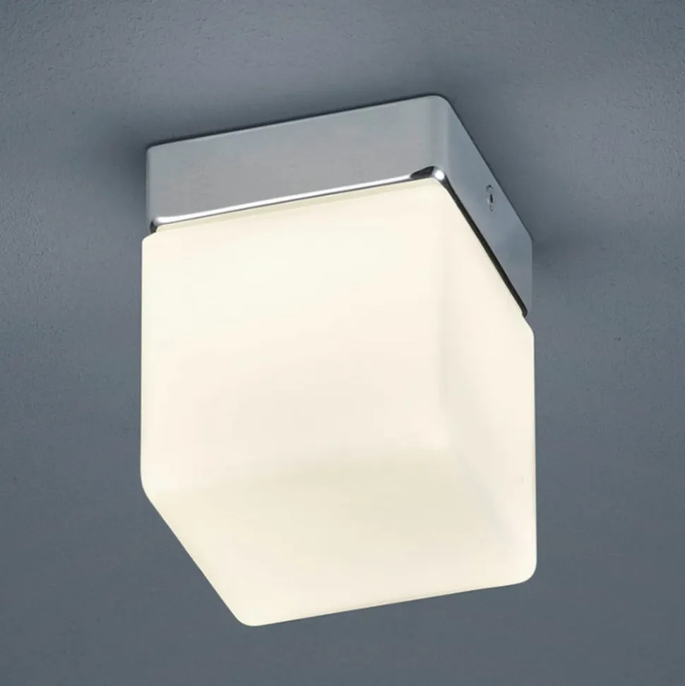 Helestra Keto LED-loftlampe, terning, krom