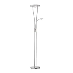 Helia LED-gulvlampe med læselampe, stål