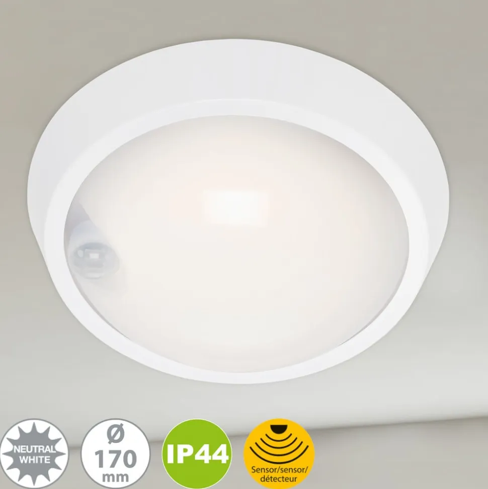 Helsinki udendørs LED-væglampe, sensor, IP44, hvid