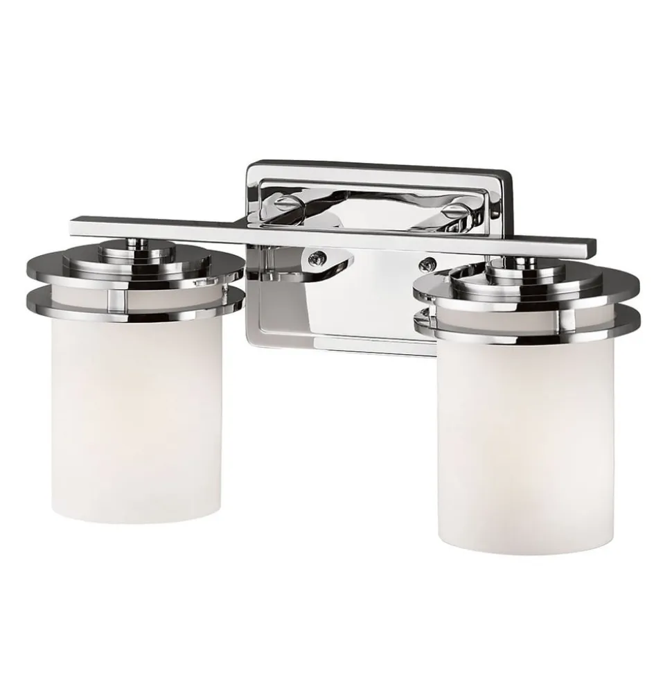 Hendrik LED-væglampe, IP44, krom/glas, 2 lyskilder