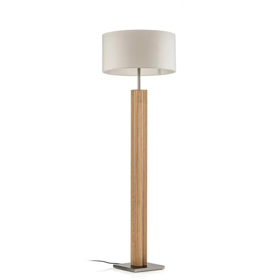 HerzBlut Dana gulvlampe, natur eg, hvid
