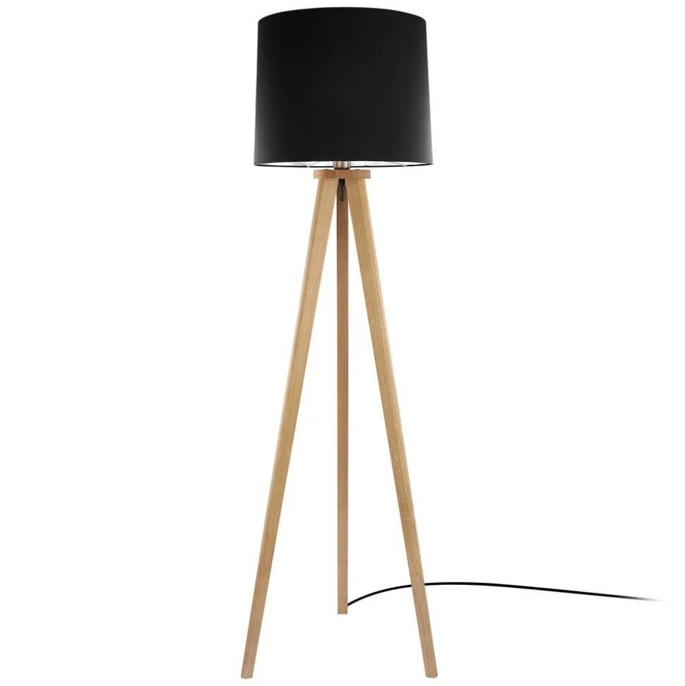 HerzBlut Elli gulvlampe, knasteg oliebeh./sort