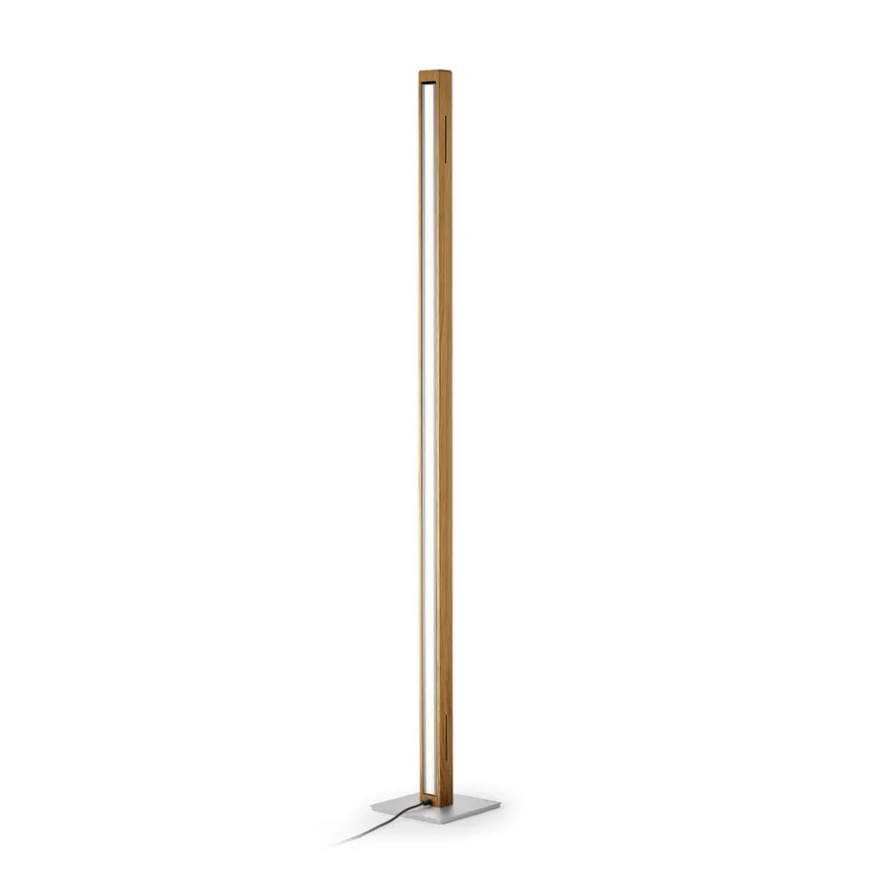 HerzBlut LED-gulvlampe Karl G, træ/granit, dæmpbar