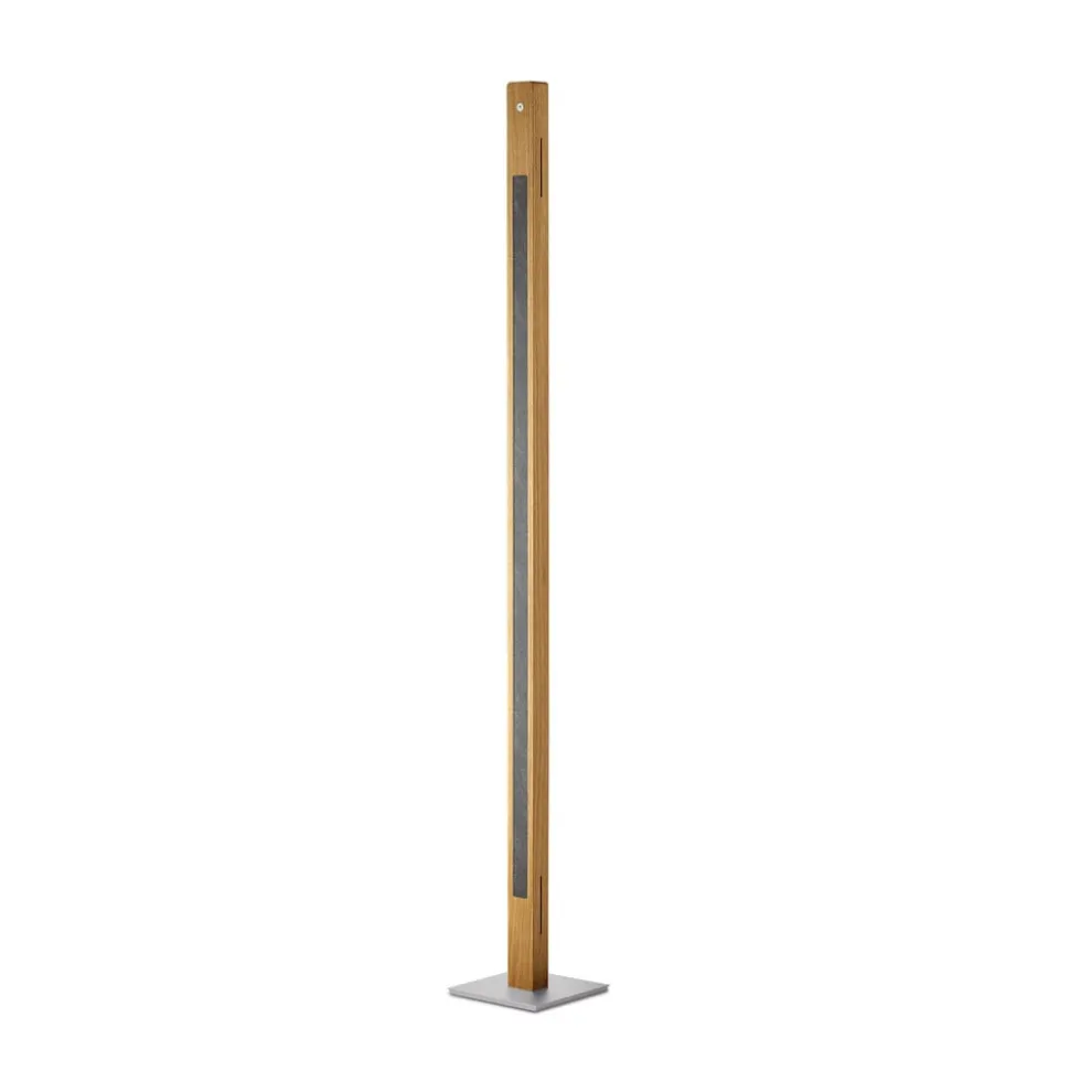 HerzBlut LED-gulvlampe Karl G, træ/granit, dæmpbar