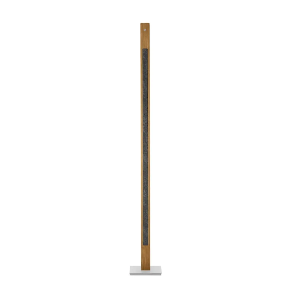 HerzBlut LED-gulvlampe Karl G, træ/granit, dæmpbar