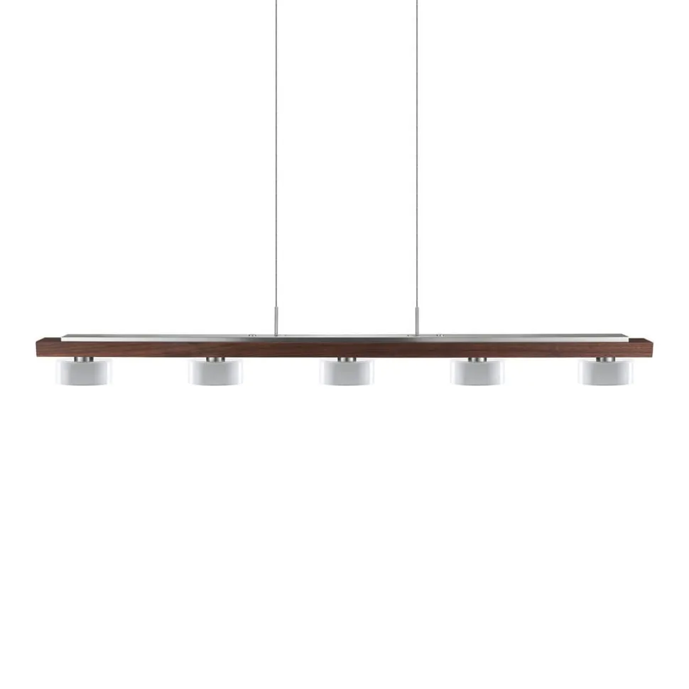 HerzBlut pendellampe Estelle, træ, 130 cm, olieret valnød