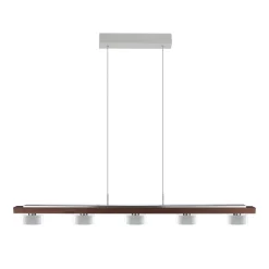 HerzBlut pendellampe Estelle, træ, 130 cm, olieret valnød