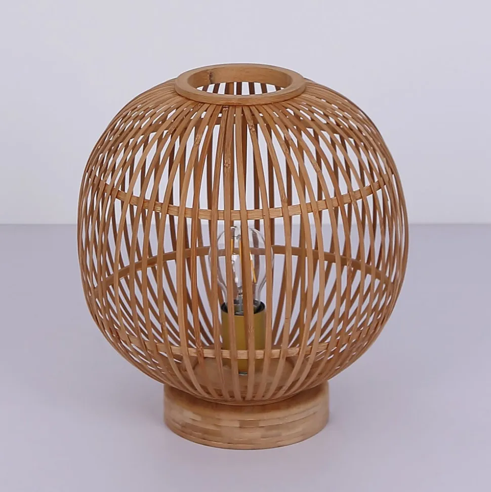 Hildegard bordlampe af bambus, Ø 30 cm