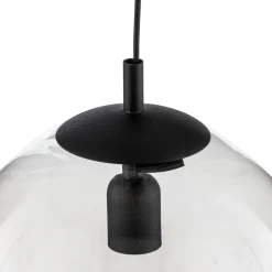 Hængelampe 562, glas klar, kappe/baldakin sort
