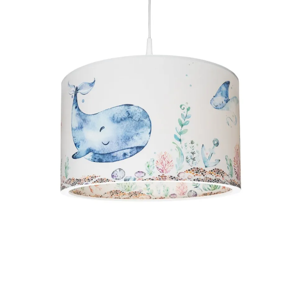 Hængelampe 25/40 Havdyr, Ø 38 cm, farverig, plast