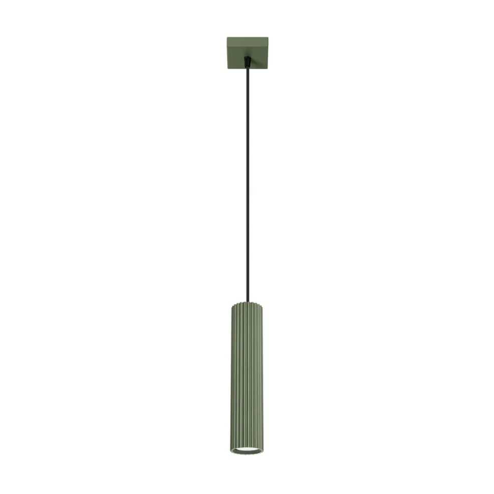 Hængelampe ALORA, olivengrøn, Ø 8 cm, metal, GU10