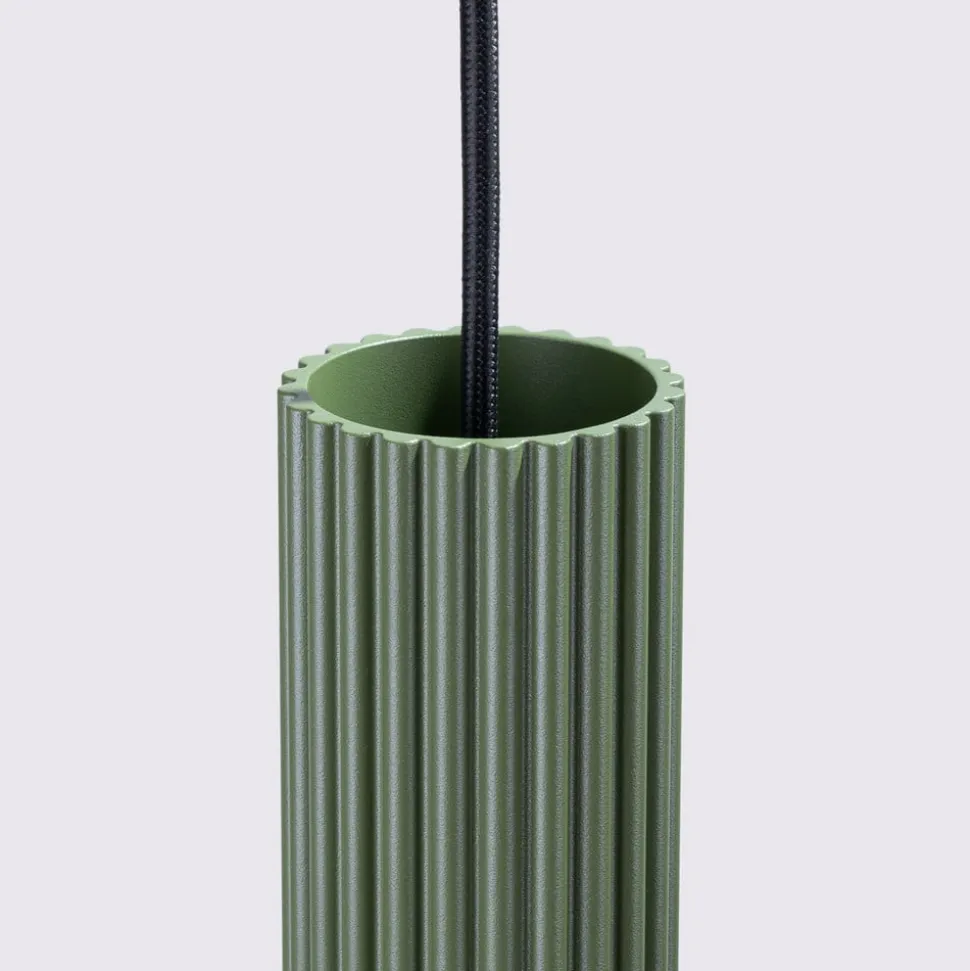 Hængelampe ALORA, olivengrøn, Ø 8 cm, metal, GU10