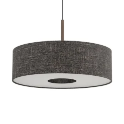 Hængelampe Amarela L, sort melange, tekstil, E27