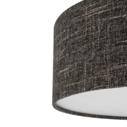 Hængelampe Amarela L, sort melange, tekstil, E27
