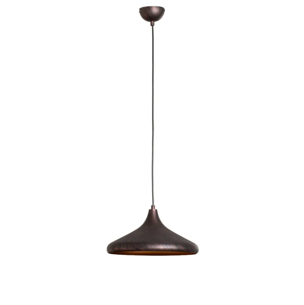 Hængelampe Barek, sort/guld, Ø 34 cm, metal, E27