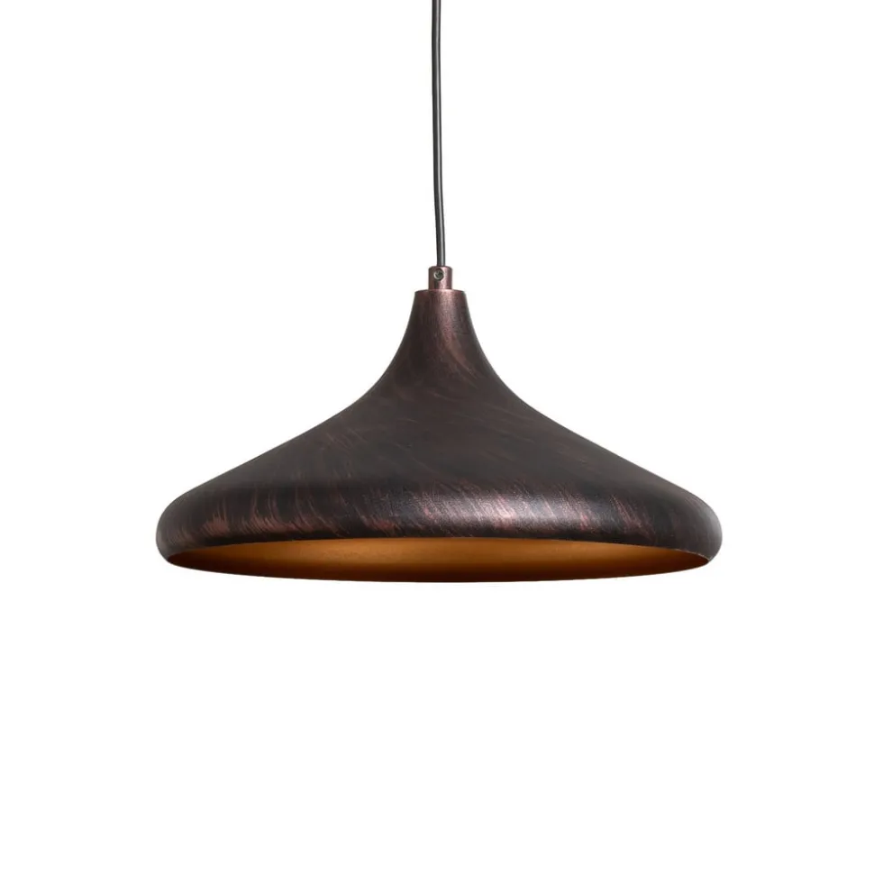 Hængelampe Barek, sort/guld, Ø 34 cm, metal, E27