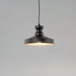 Hængelampe Berceste, sort, metal, Ø 22 cm, E27