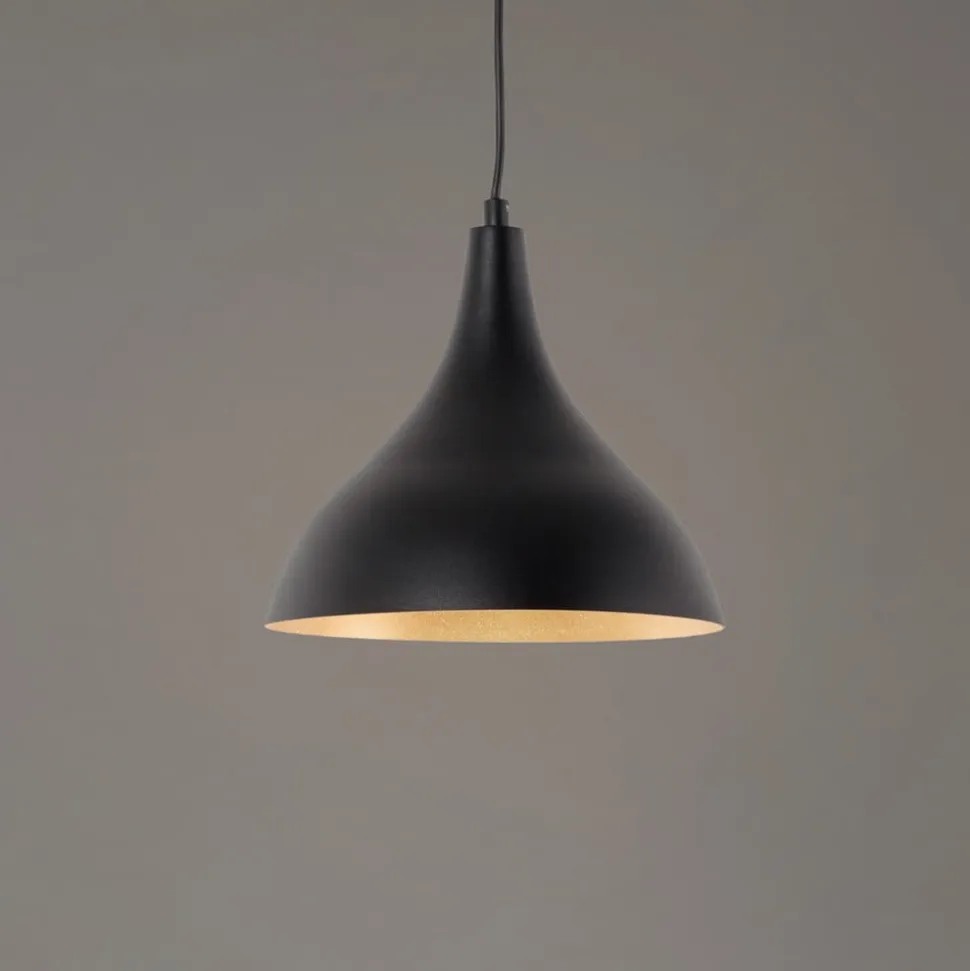 Hængelampe Berceste, sort/kobber, Ø 22 cm, jern