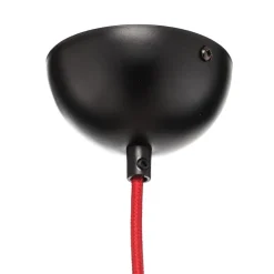 Hængelampe Bobi 1 i sort, kabel rød, 1 lyskilde.