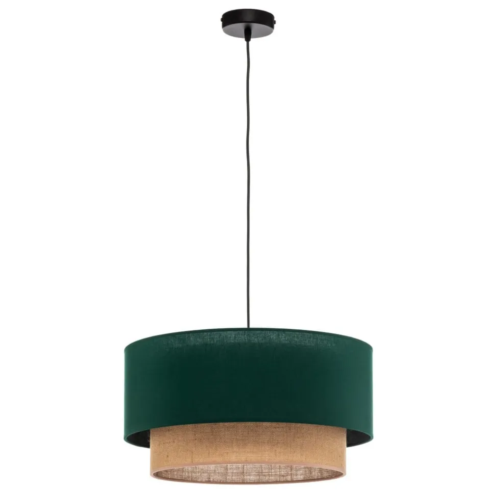 Hængelampe Boho Ø 45 cm 1 lyskilde grøn/jute