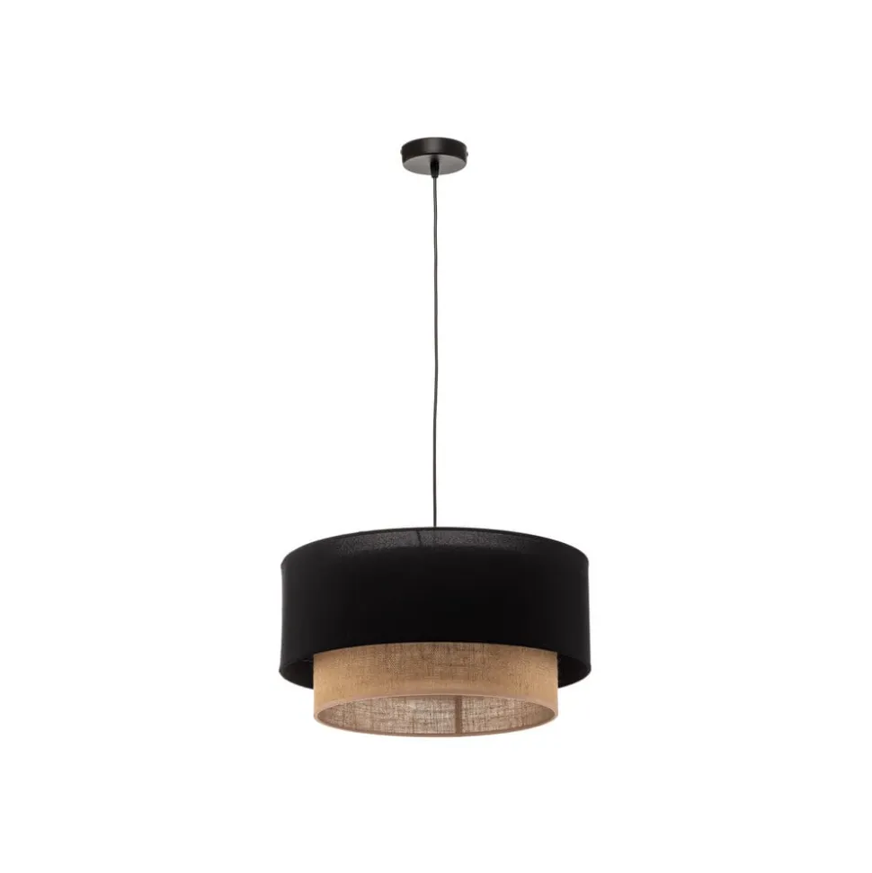 Hængelampe Boho Ø 45 cm 1-faset sort/jute