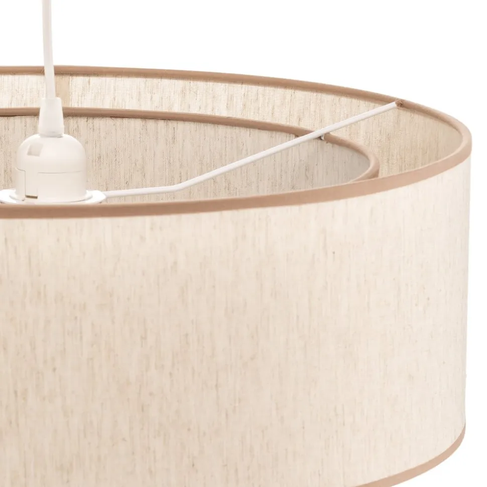 Hængelampe Boho, dobbelt skærm, beige