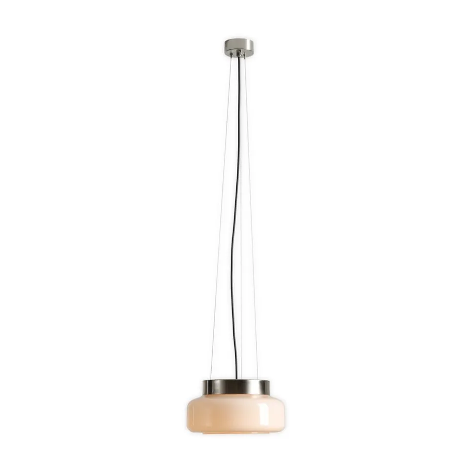 Hængelampe BonBon, creme, Ø 25 cm, glas