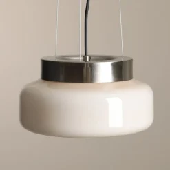 Hængelampe BonBon, creme, Ø 25 cm, glas