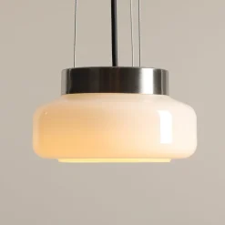 Hængelampe BonBon, creme, Ø 16 cm, glas