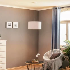 Hængelampe Bristol, vævet mønster, grå