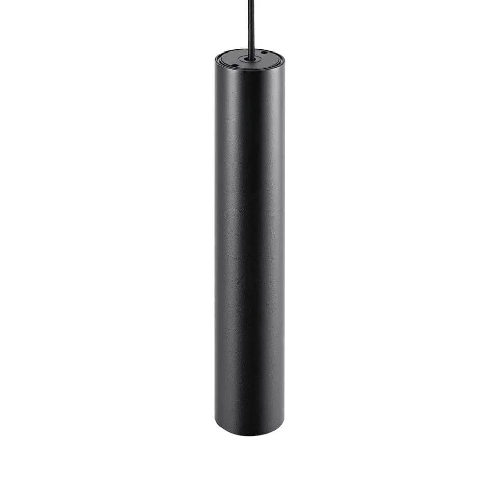Hængelampe CAN, sort, højde 35 cm, Ø 6 cm, metal, GU10