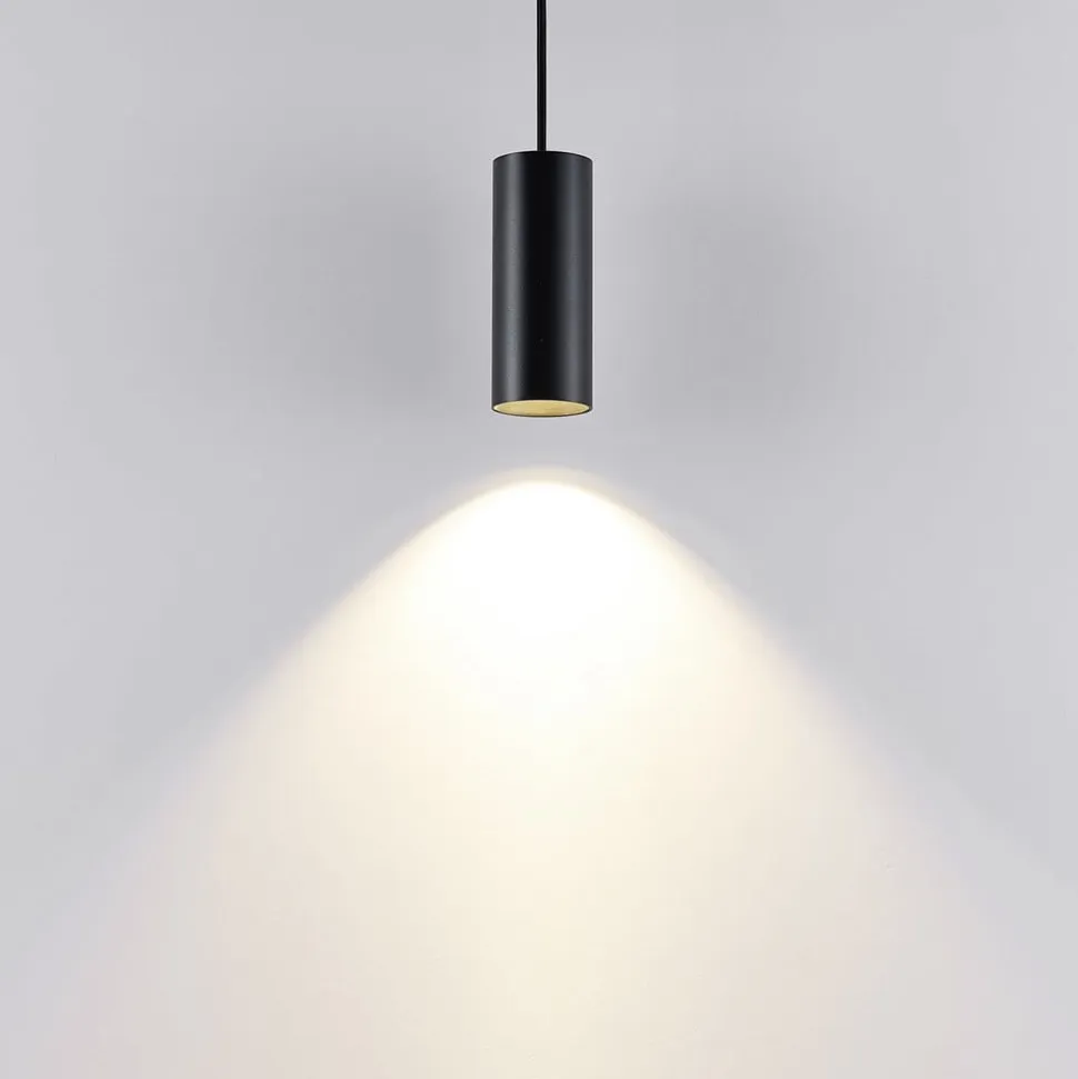 Hængelampe CAN, sort, højde 15 cm, Ø 6 cm, metal, GU10