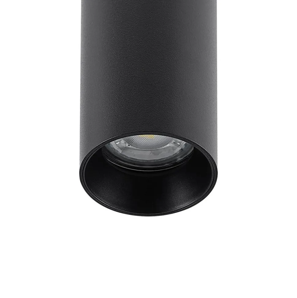 Hængelampe CAN, sort, højde 15 cm, Ø 6 cm, metal, GU10