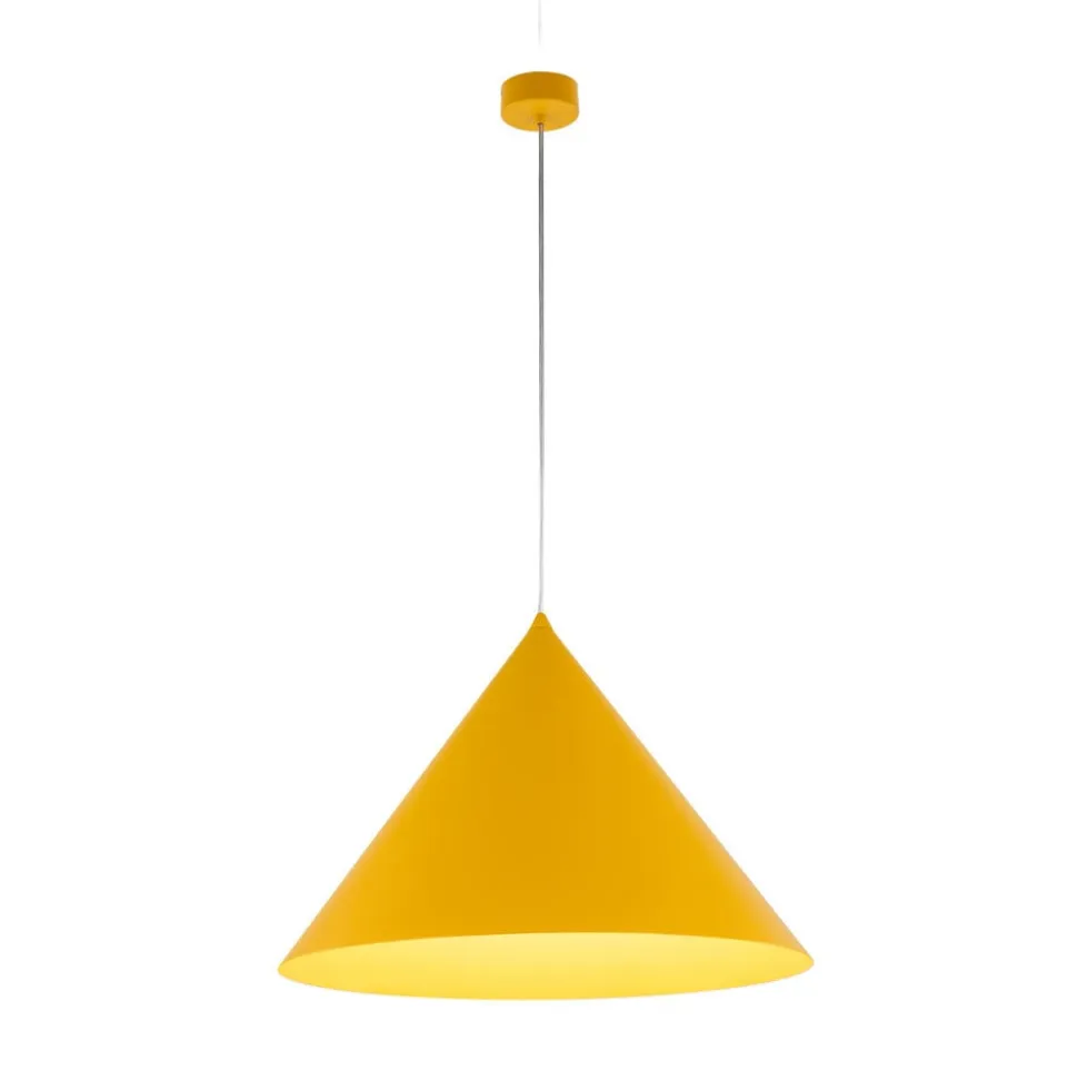 Hængelampe Cono, 1 lyskilde, Ø 50 cm, gul, E27
