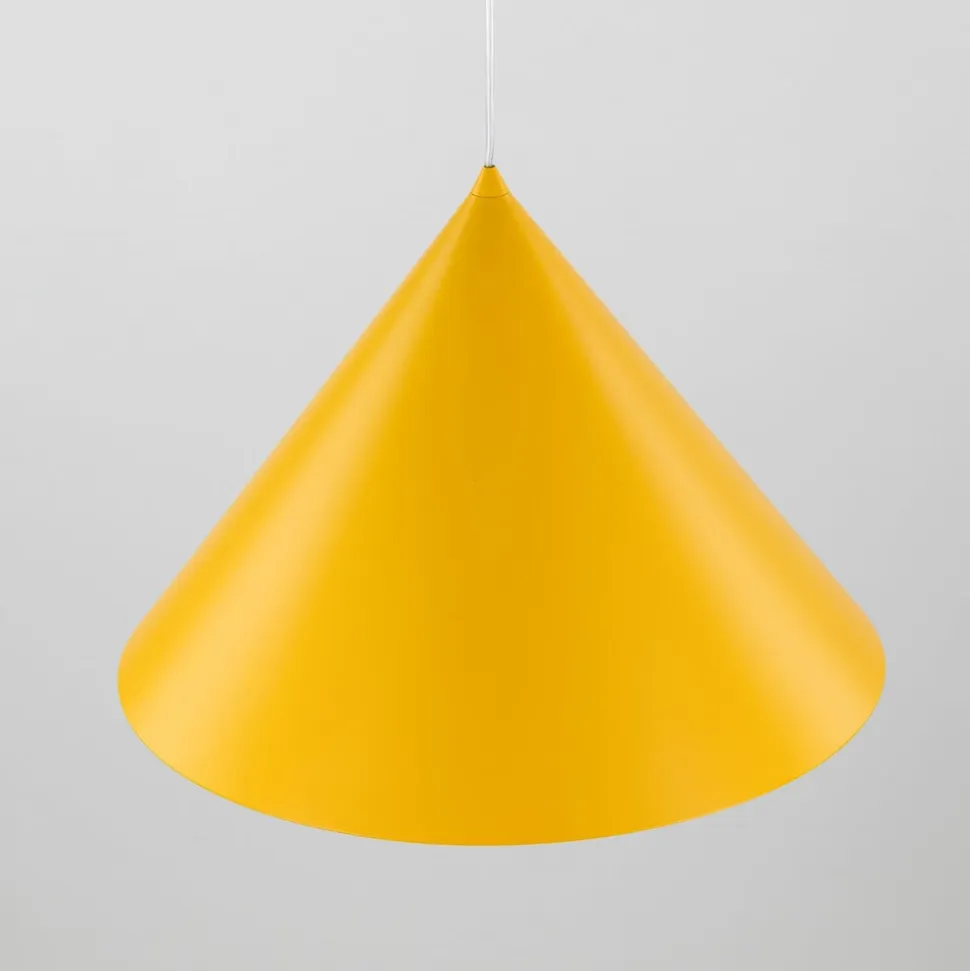 Hængelampe Cono, 1 lyskilde, Ø 50 cm, gul, E27