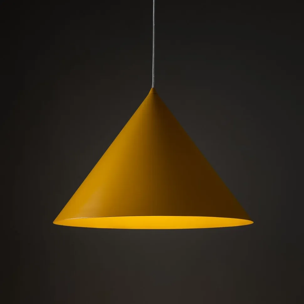 Hængelampe Cono, 1 lyskilde, Ø 50 cm, gul, E27