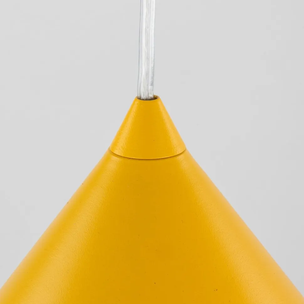 Hængelampe Cono, 1 lyskilde, Ø 50 cm, gul, E27