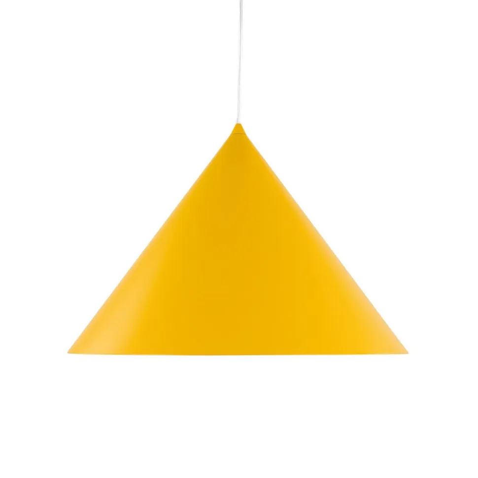 Hængelampe Cono, 1 lyskilde, Ø 50 cm, gul, E27