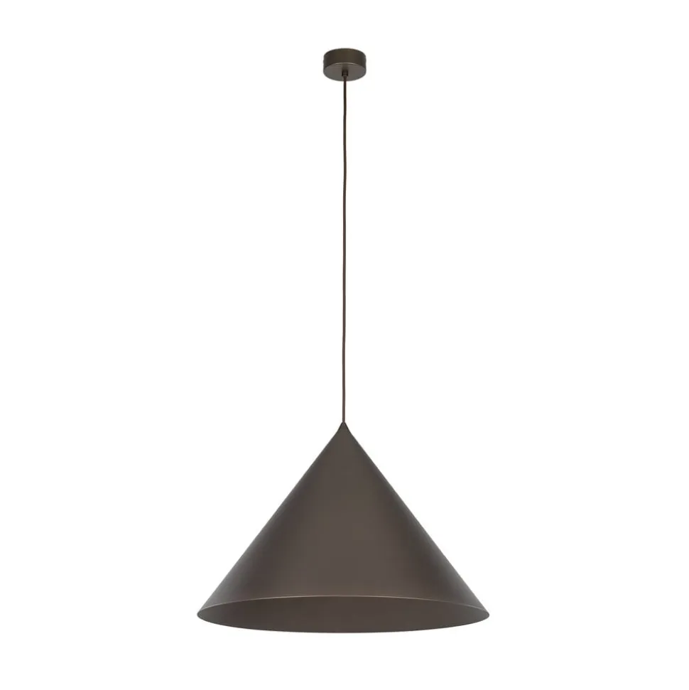 Hængelampe Cono, 1 lyskilde, Ø 50 cm, brun, E27