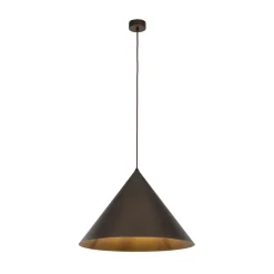 Hængelampe Cono, 1 lyskilde, Ø 50 cm, brun, E27