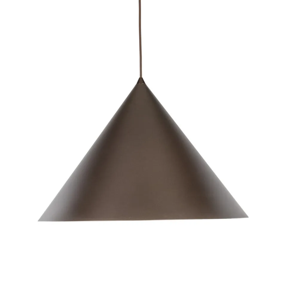 Hængelampe Cono, 1 lyskilde, Ø 50 cm, brun, E27