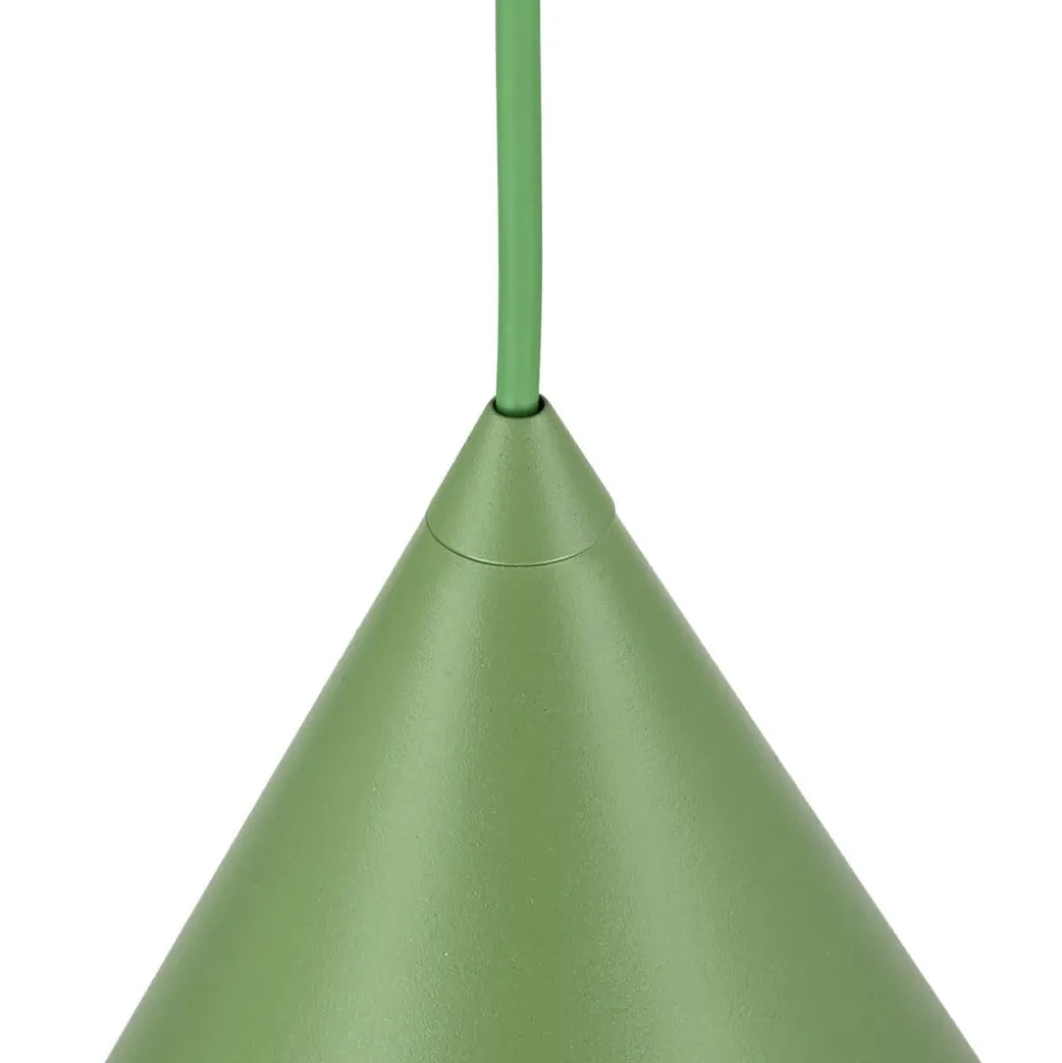 Hængelampe Cono, 1 lyskilde, Ø 25 cm, grøn, E27
