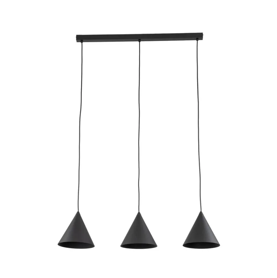Hængelampe Cono, 3 lyskilder, sort, E27