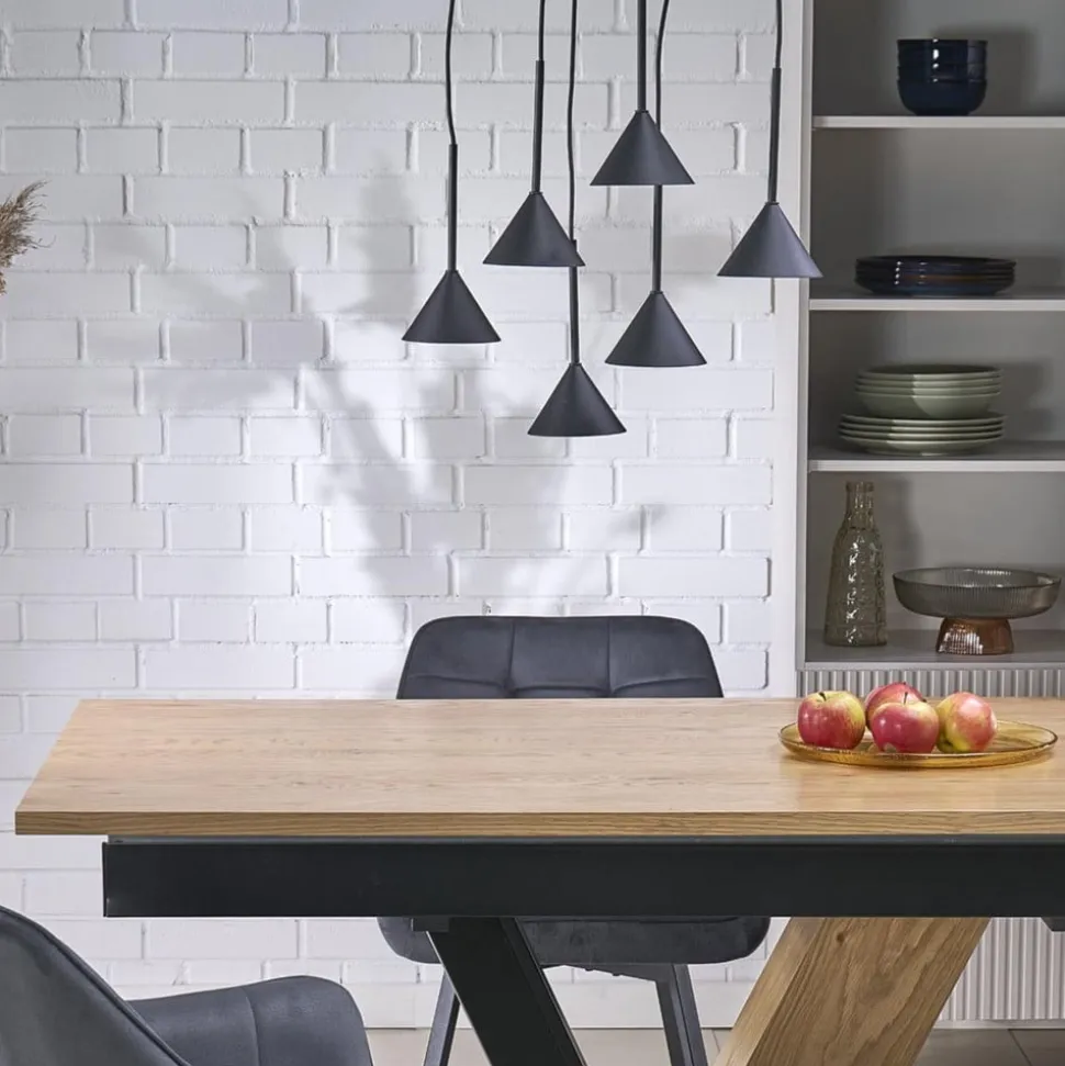 Hængelampe Cono Mini, 6 lyskilder, sort, E27