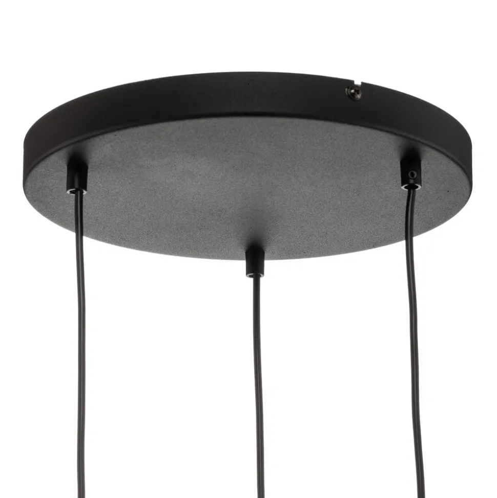 Hængelampe Cubus, Ø 50 cm, 3 lyskilder, klar/honningbrun, glas