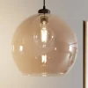 Hængelampe Cubus, rav, glas, Ø 30 cm, E27