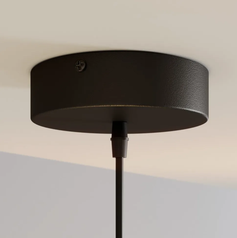 Hængelampe Cubus, røggrå, glas, Ø 30 cm, E27