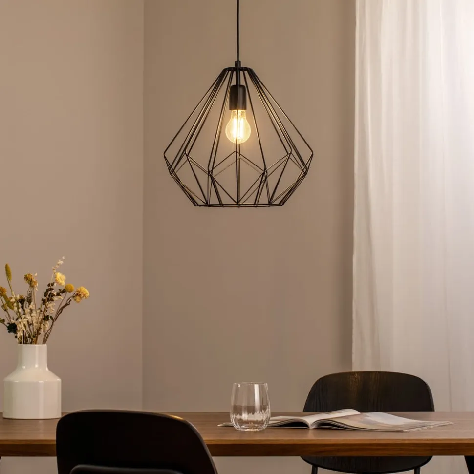 Hængelampe Diamond, sort, metal, Ø 37 cm, E27