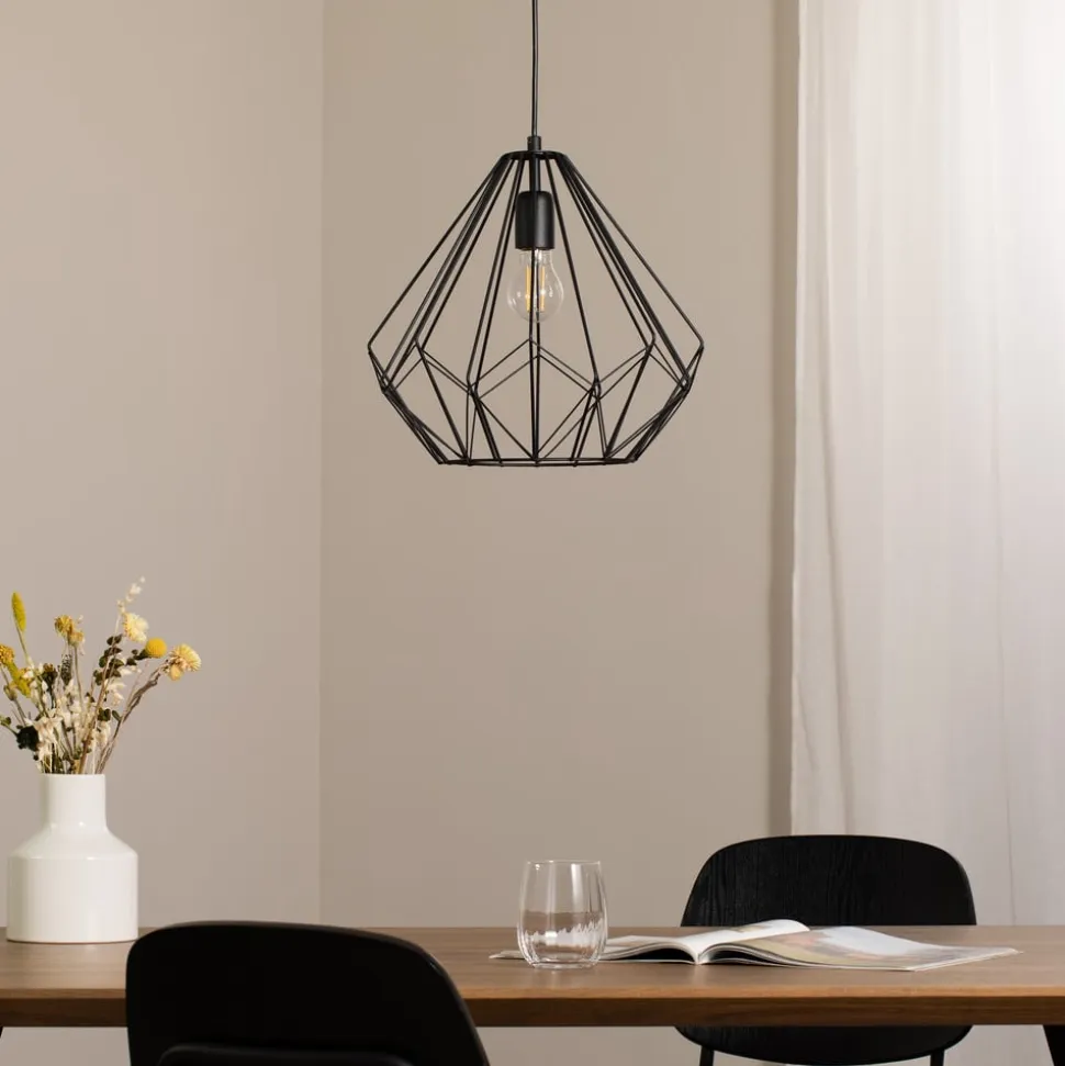 Hængelampe Diamond, sort, metal, Ø 37 cm, E27