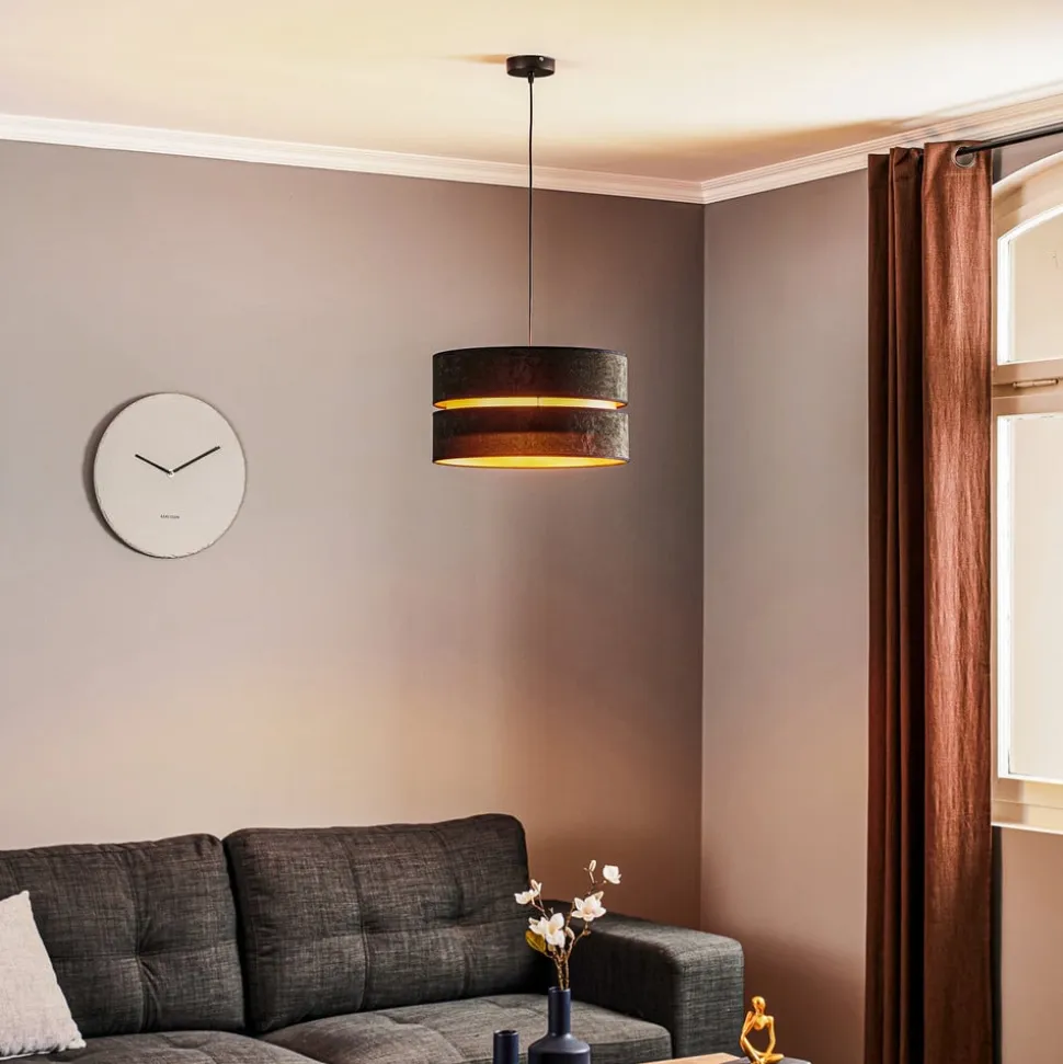 Hængelampe Duo, sort/guld, Ø40cm, 1 lyskilde